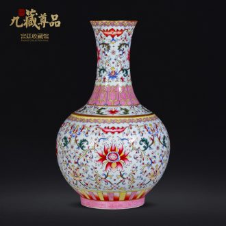 Jingdezhen ceramic antique qing qianlong to hand pick a flower blue bottle of sitting room home decoration collection vases, furnishing articles