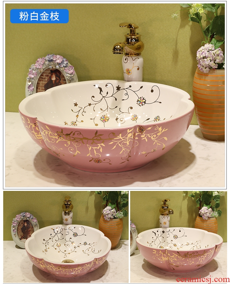 Million birds stage basin sink ceramic basin lavatory petals artists wash gargle toilet basin