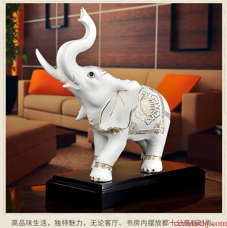 Oriental soil jixiangruyi ceramic elephant furnishing articles of Chinese style classical sitting room porch TV ark, home decoration