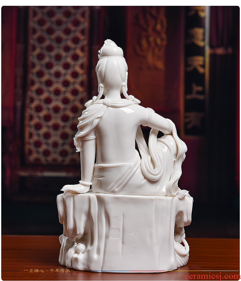 High-quality goods of bm Zheng Jinxing master manually signed dehua ceramic Buddha handicraft of shui quan Yin D18-41