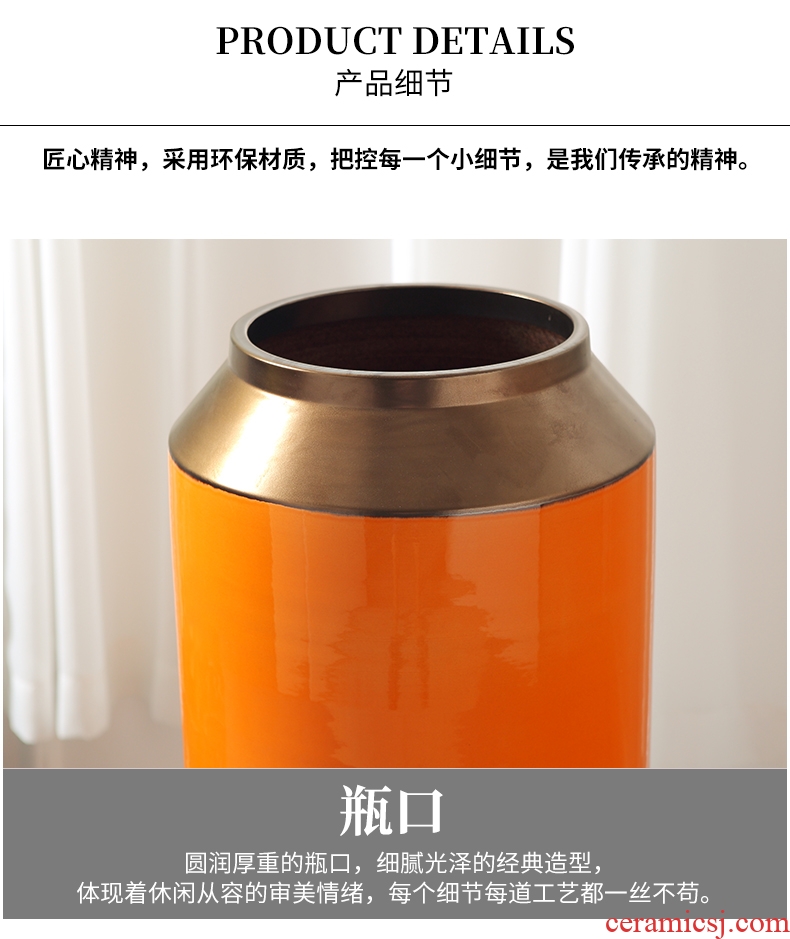Jingdezhen ceramics of large vase household wine cabinet decoration living room TV cabinet office furnishing articles - 600910639615
