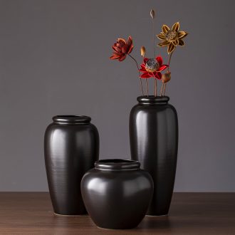2019 new black ceramic vase zen contracted creative furnishing articles of I sitting room hotel vase do the vase