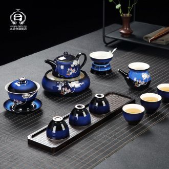 DH jingdezhen ceramic kung fu tea sets tea set variable masters cup sample tea cup set silver tureen teapot