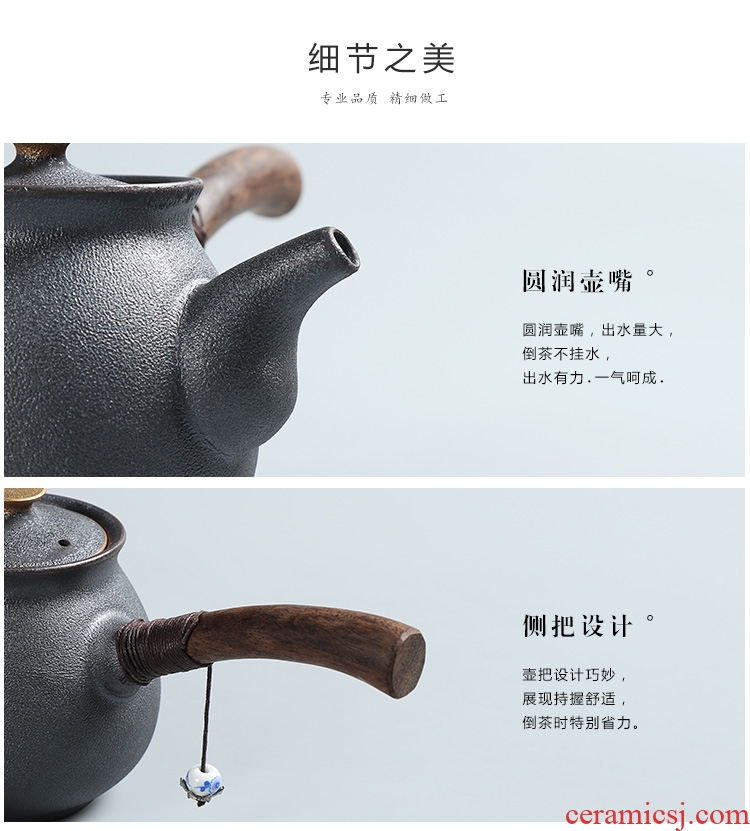 Side as the of your up kung fu tea set ceramic teapot single pot of ebony handle Side filtration pot of the pot of single pot