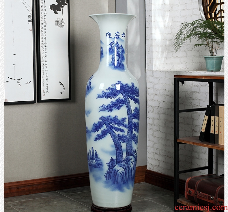 Jingdezhen ceramics vase 1 meter large ground vase sitting room TV ark, home furnishing articles decoration decoration - 566960082364
