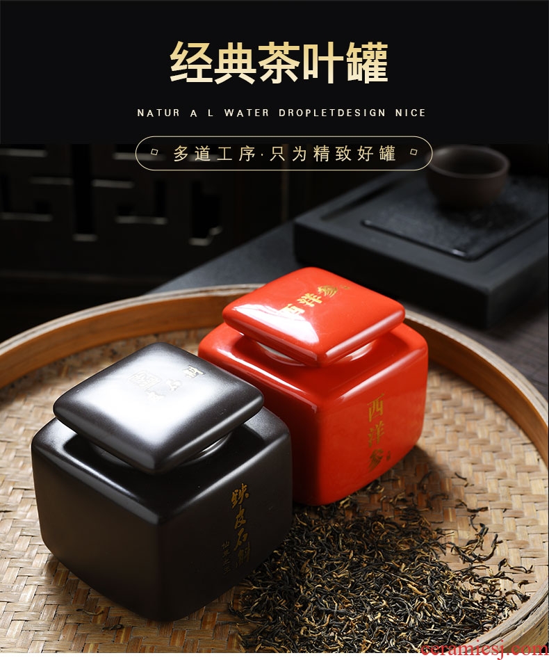 Famed caddy fixings ceramic household seal pot portable mini small tea gift box packaging pu - erh tea boxes