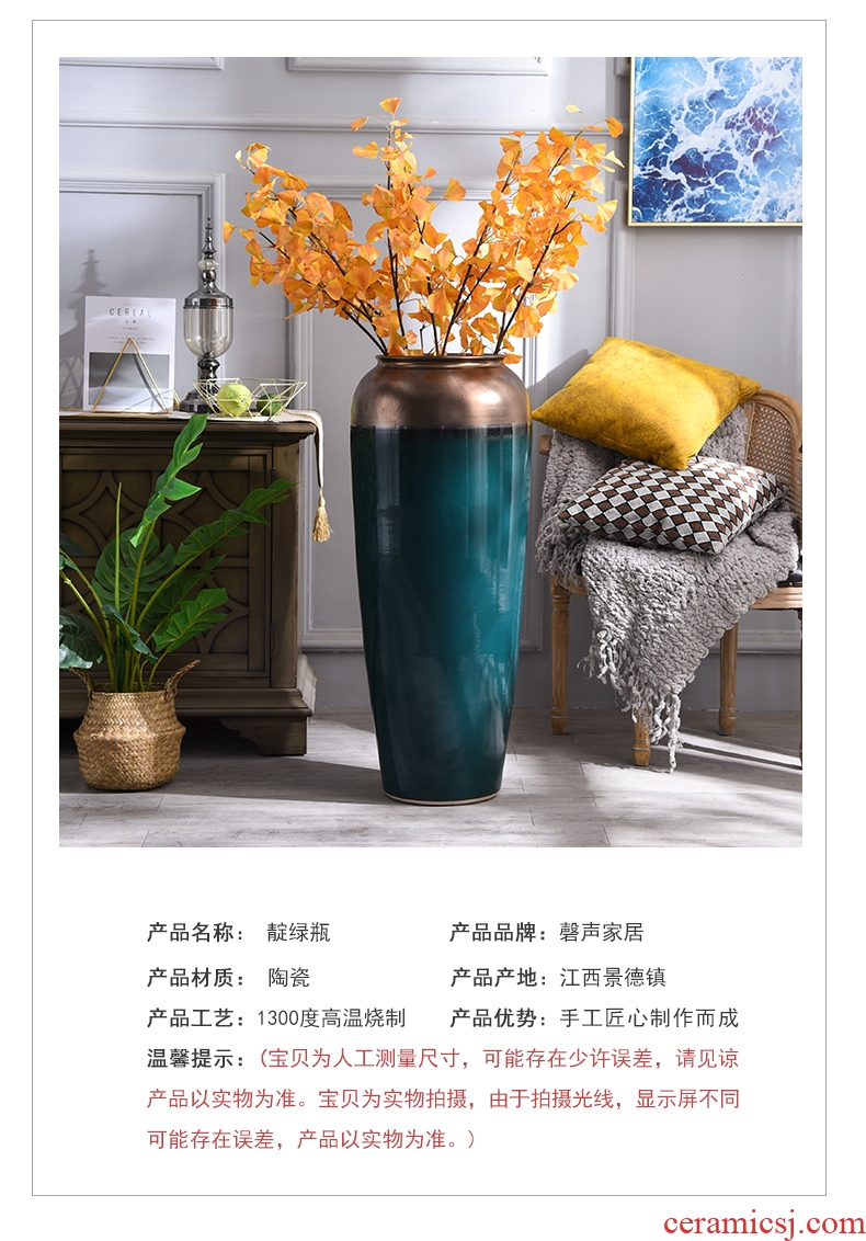 Retro ceramic vases, flower arrangement sitting room place I and contracted large ground vase floral decoration villa garden - 602894898559