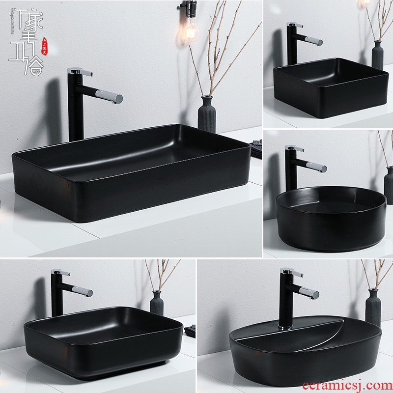 Basin of northern Europe on the ceramic square black contracted household european-style balcony toilet lavabo lavatory basin