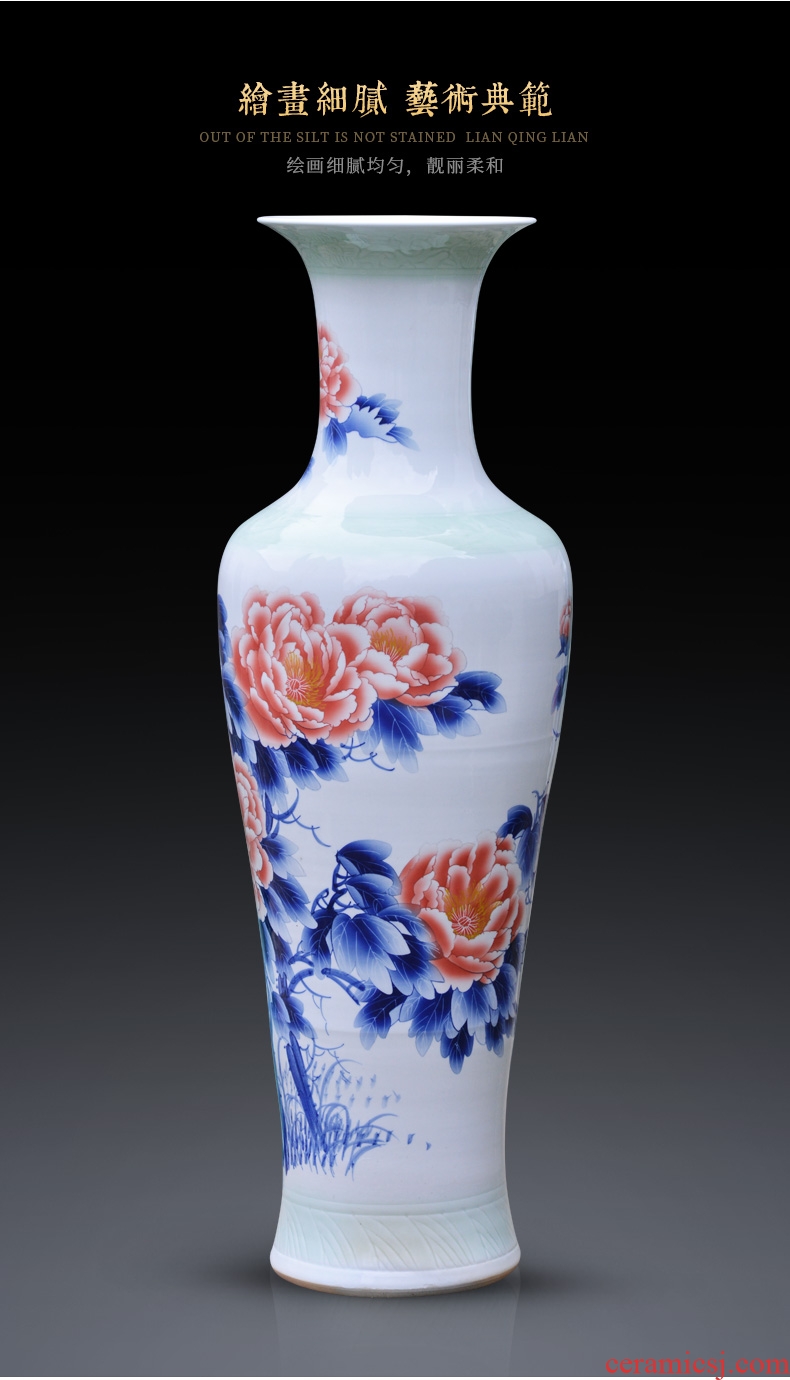 Jingdezhen ceramic Nordic landing big vase furnishing articles Chinese flower arranging dried flower adornment large sitting room European - style - 592215441244