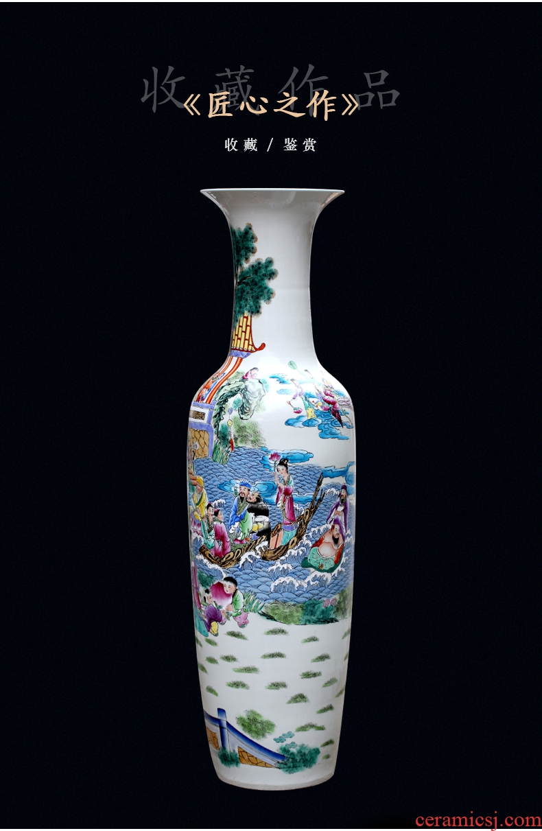 Jingdezhen ceramic vase of large hotels teahouse pastel large sitting room adornment porcelain furnishing articles