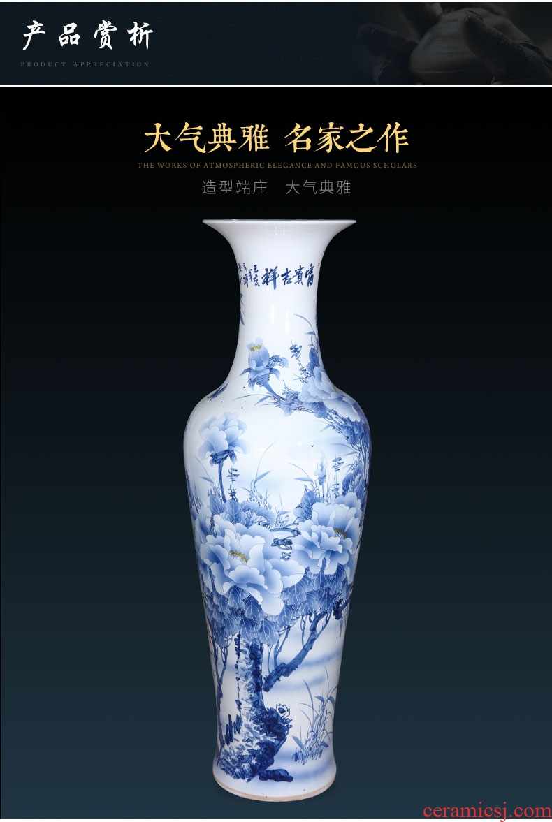 Jingdezhen ceramics craft embossed painting and calligraphy tube of calligraphy and painting scroll of large cylinder vase sitting room office furnishing articles - 596483182685