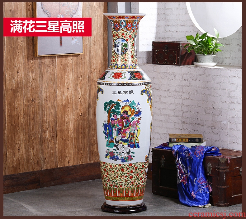 Jingdezhen ceramic of large blue and white porcelain vase, flower arrangement of Chinese style living room office decoration furnishing articles hotel - 584994406542