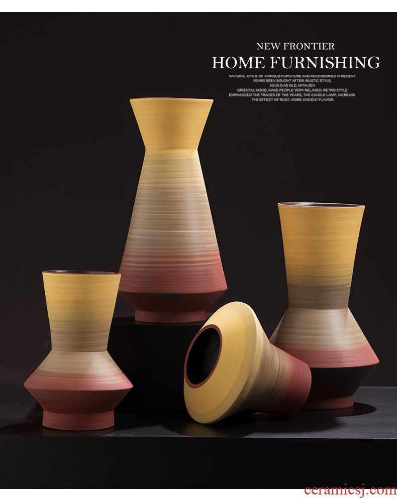 Jingdezhen ceramic landing clearance retro flower arranging flower implement large vase home furnishing articles imitated old pottery - 591231526232