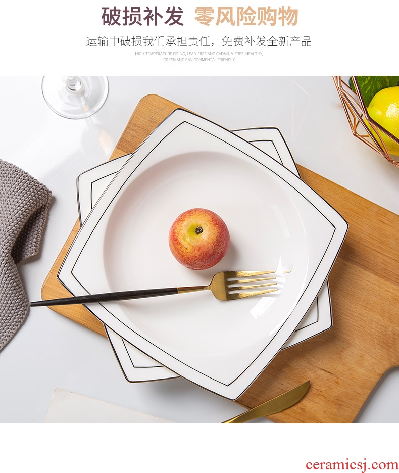 European white ipads China creative up phnom penh dish square household ceramics tableware silver side dishes beefsteak dish dishes