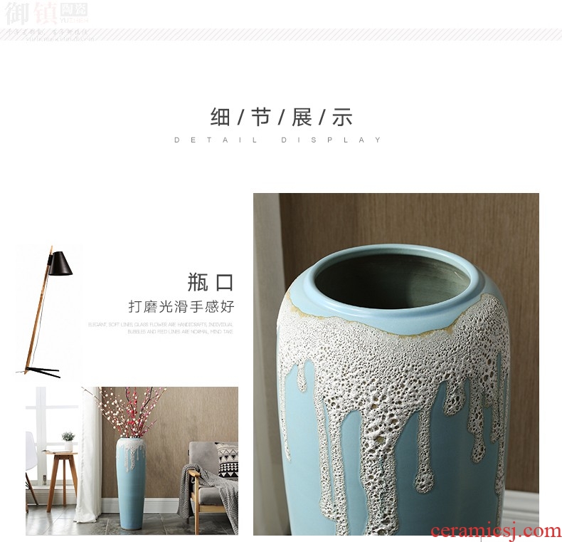 Postmodern contracted checking ceramic creative hand - made belly vases, new Chinese style living room table bookcase furnishing articles - 598117661249