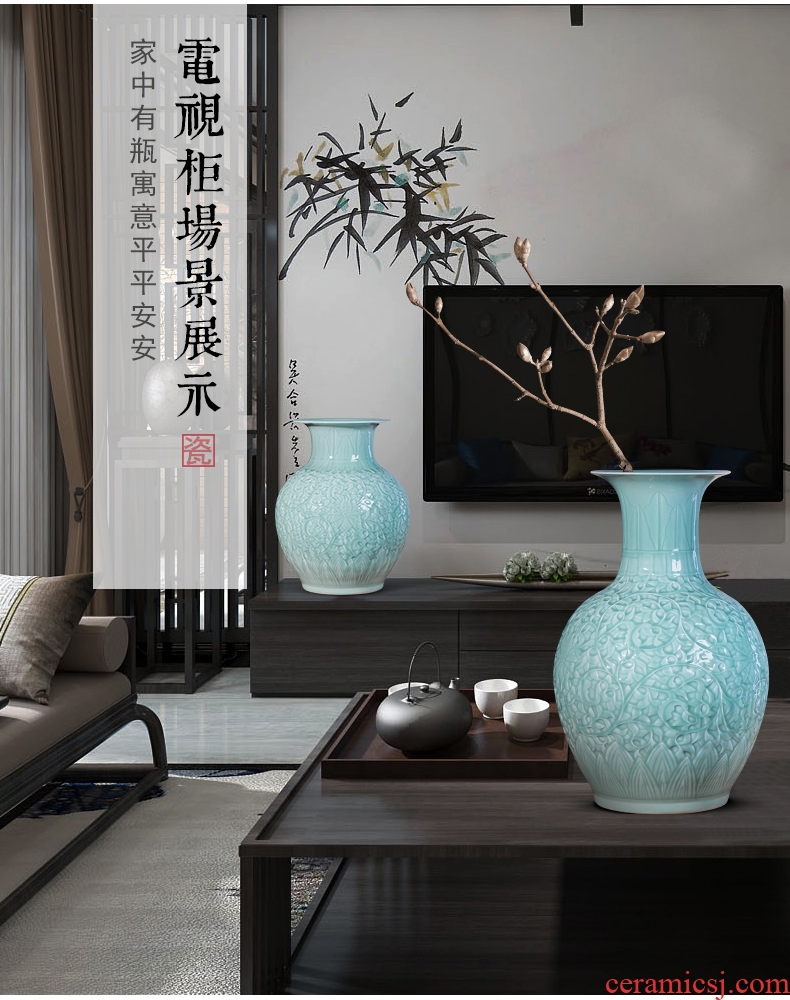 Jingdezhen ceramics manual hand - made bright future of large blue and white porcelain vase sitting room hotel decoration furnishing articles - 605690839550