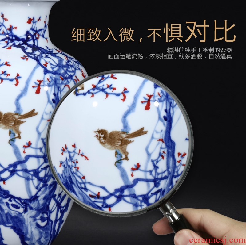 Cixin qiu - yun jingdezhen ceramics hand-painted porcelain vase Chinese style living room TV cabinet rich ancient frame decorative furnishing articles arranging flowers