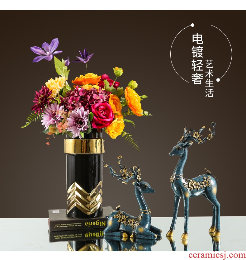 European ceramic vase simulation flower arranging furnishing articles American home sitting room porch soft is TV ark, the table decoration decoration