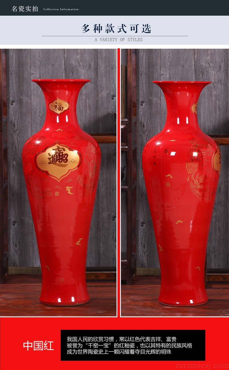 Household vase of new Chinese style restoring ancient ways ceramic creative living room decoration flower arranging containers dry flower is placed big desktop - 583331378830