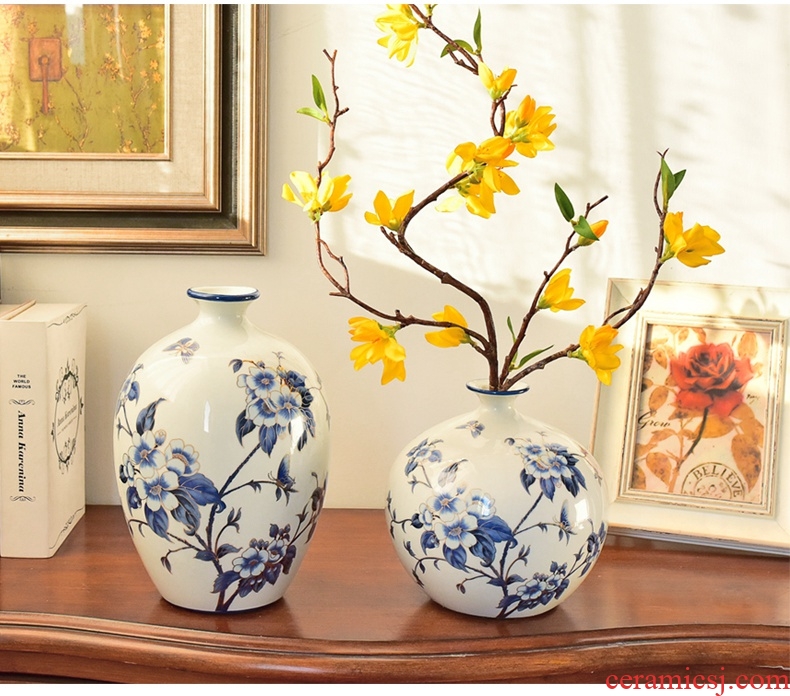 Murphy American country handmade ceramic vases, new Chinese style living room TV cabinet wine cabinet decoration hydroponic flower arranging furnishing articles