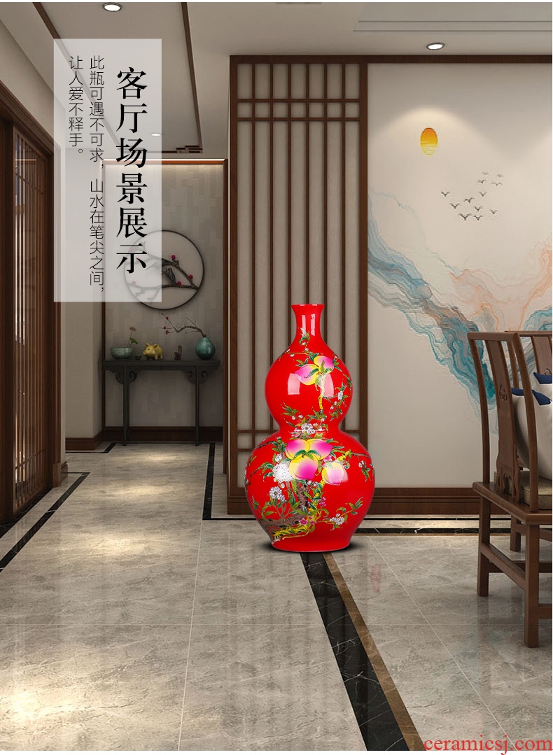 Jingdezhen ceramics sitting room big vase hand carved harbinger figure sitting room landing large household furnishing articles - 602284816078