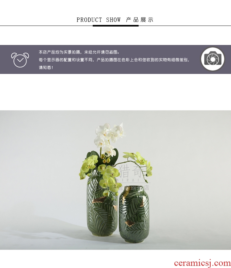 New Chinese style restoring ancient ways ceramic household vase creative living room decoration flower arranging containers dry flower is placed big desktop - 548481466267