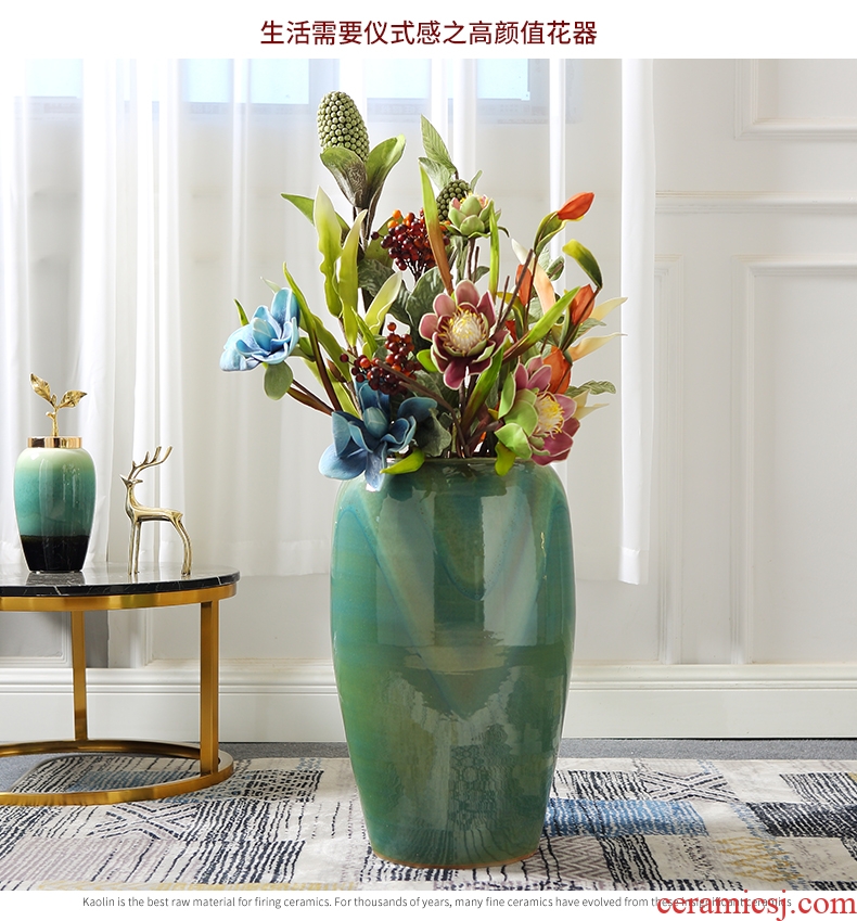 Chinese style restoring ancient ways is coarse ceramic club hotel furnishing articles sitting room window flower arrangement of large vase yulan flower POTS - 600114069958