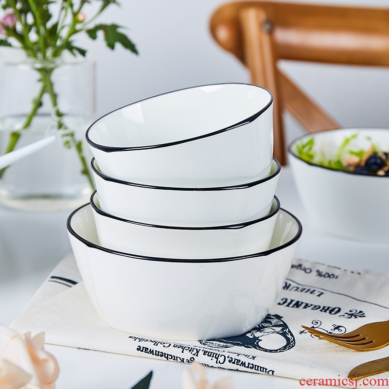 Ipads China square bowl of Japanese creative household ceramic bowl bowl of small bowl of rice bowl rainbow such as bowl bowl northern wind tableware