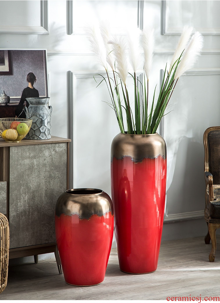 Murphy 's new Chinese large - sized ceramic vases, decorative furnishing articles creative retro sitting room simulation dry flower art flower arranging device - 598685743036