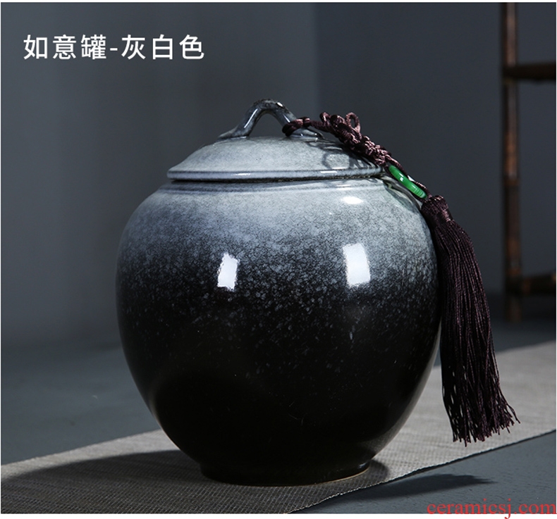 Auspicious edge kiln caddy ceramic large 1.5 kg pack storage sealed cans of pu 'er tea pot moistureproof POTS