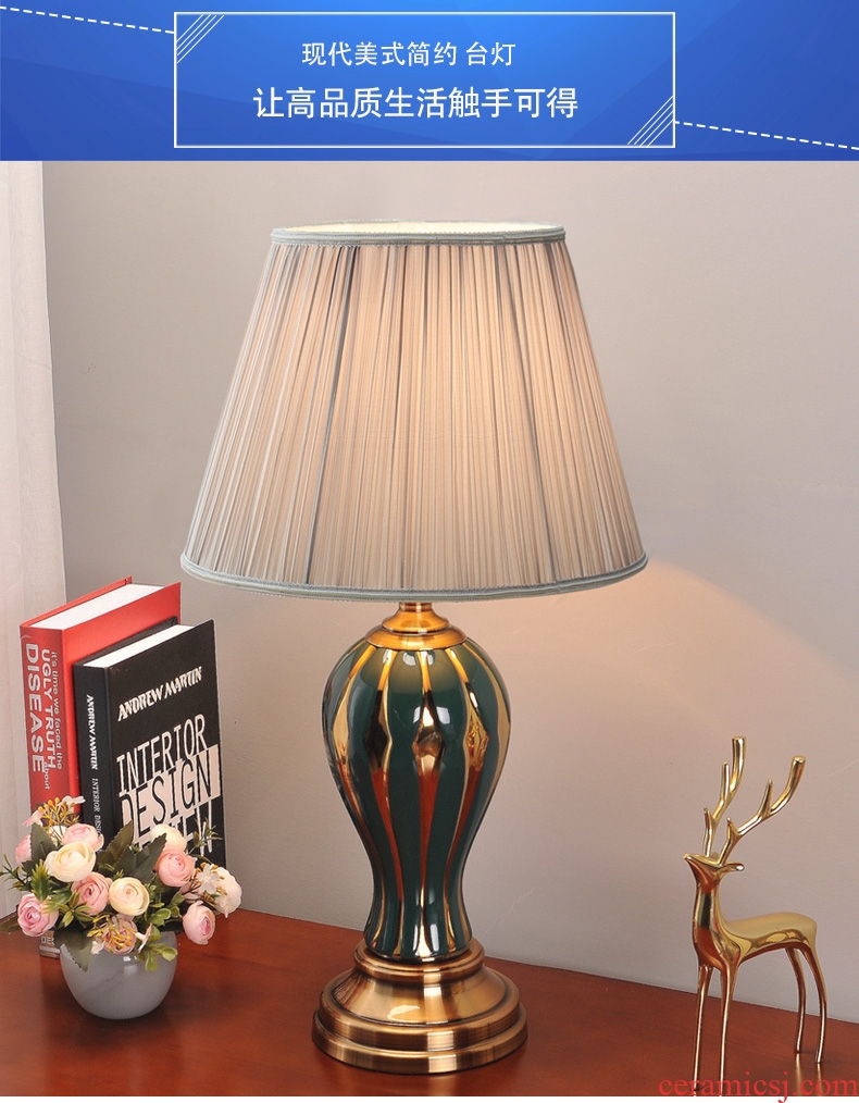 American desk lamp bedroom nightstand lamp creative simple move room a warm, romantic and warm light ceramic chandeliers