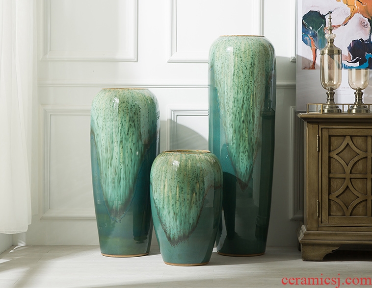 Furnishing articles sitting room vase landed European - style jingdezhen ceramics high dry lucky bamboo I and contracted large style - 585521808315