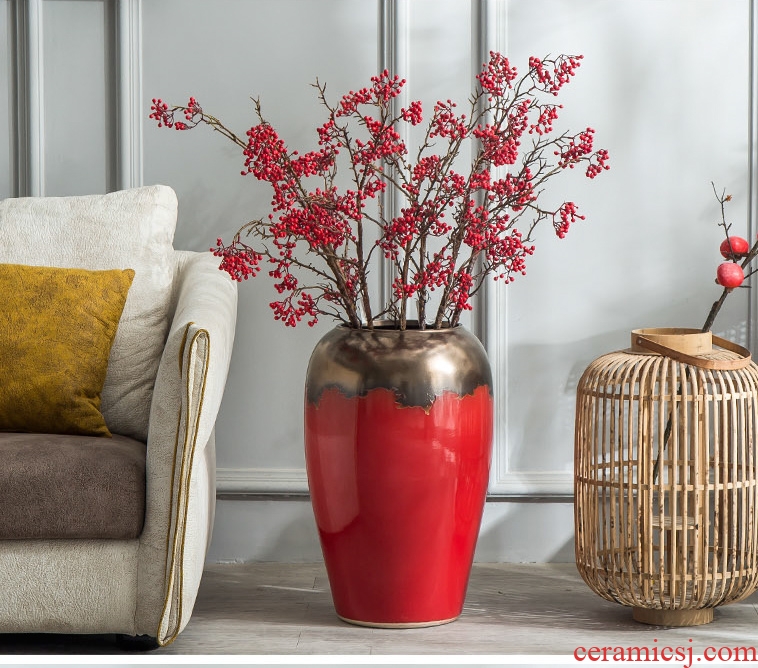 Nordic I and contracted household adornment high dry flower arranging ceramics vase of large hotels sitting room place lucky bamboo - 598685743036