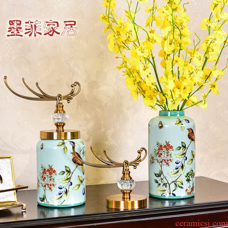 Murphy American light luxury ceramic vase receive a TV ark place new Chinese style the sitting room porch receive jar flower arrangement