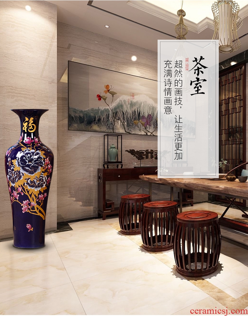 Jingdezhen ceramics beaming white vase vogue to live in high - grade gold straw handicraft furnishing articles - 592210914326