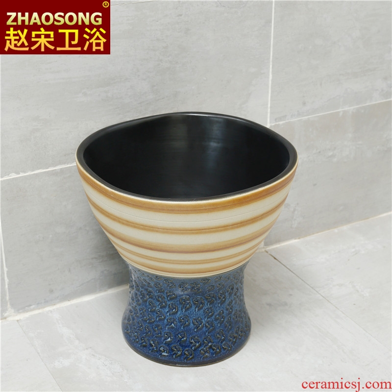 Nordic retro ceramic conjoined balcony mop pool household square sweep the floor mop pool basin sink outdoor toilet