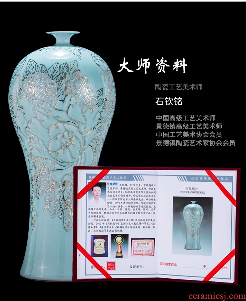 Murphy 's new Chinese large - sized ceramic vases, decorative furnishing articles creative retro sitting room simulation dry flower art flower arranging device - 579176927323