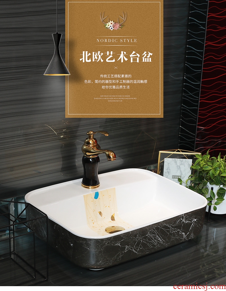 The stage basin sink ceramic home for wash face basin bathroom sink northern art rectangular basin