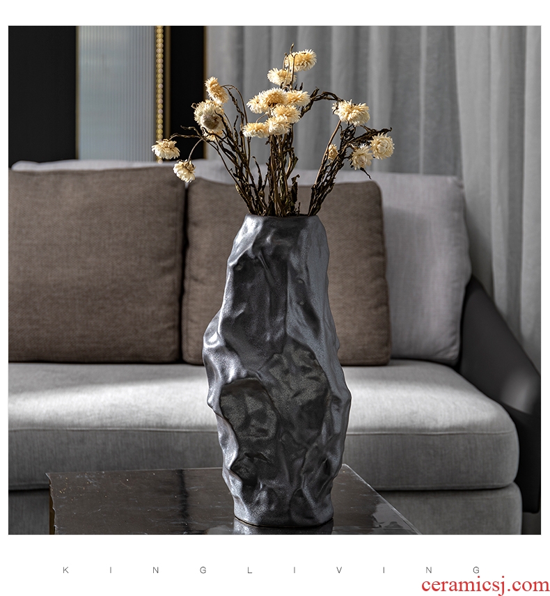 Light house high modern key-2 luxury pack sample room sitting room porch ark, aureate ceramic big flower vase decoration - 602682564811