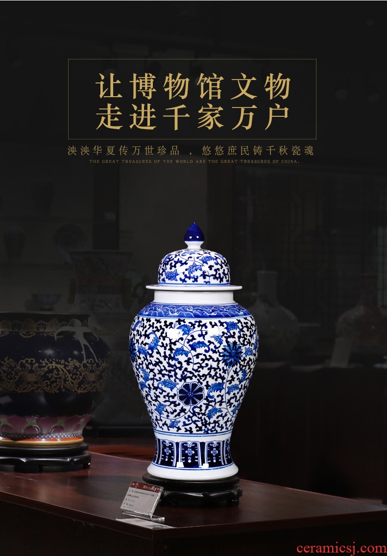 Jingdezhen ceramic maxim yellow large vases, Chinese style living room the hotel decoration furnishing articles red large - 605423614430