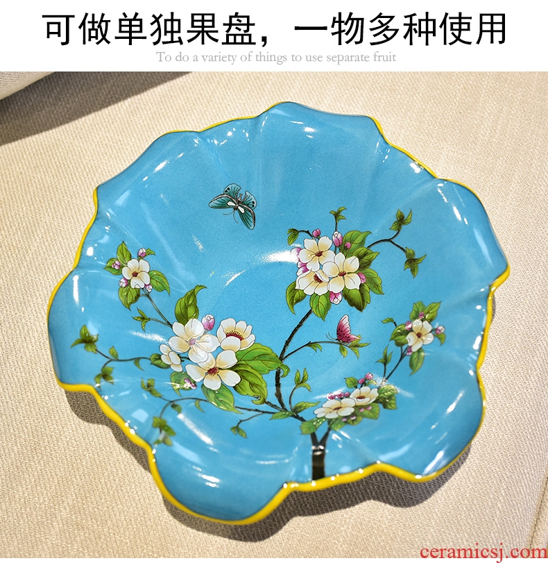 Murphy's new Chinese style restoring ancient ways double ceramic bowl American sitting room tea table nuts, dried fruit tray table decoration furnishing articles