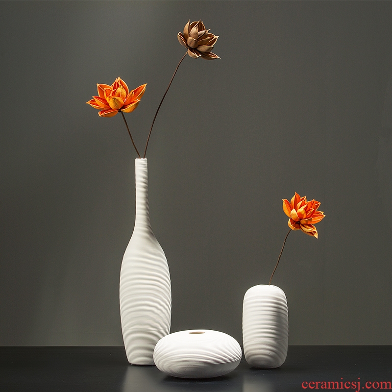 Creative Nordic white ceramic vase furnishing articles sitting room indoor household soft outfit wine accessories dried flower arranging flowers floral outraged