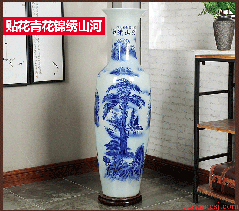 Crystal glaze of jingdezhen ceramics handicraft furnishing articles to decorate the sitting room of large vase household flower arranging office - 586391527649