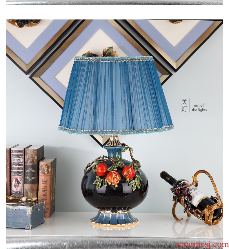 New Chinese style living room colored enamel porcelain lamp American luxury european-style creative villa lighting lamps and lanterns of bedroom the head of a bed