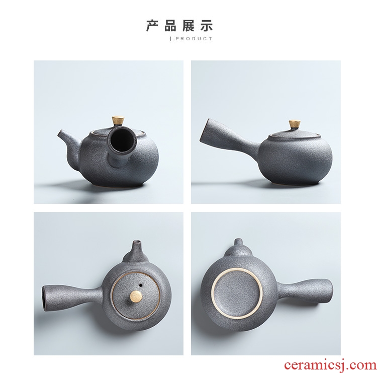 Side as the of your up kung fu tea set ceramic teapot single pot of ebony handle Side filtration pot of the pot of single pot