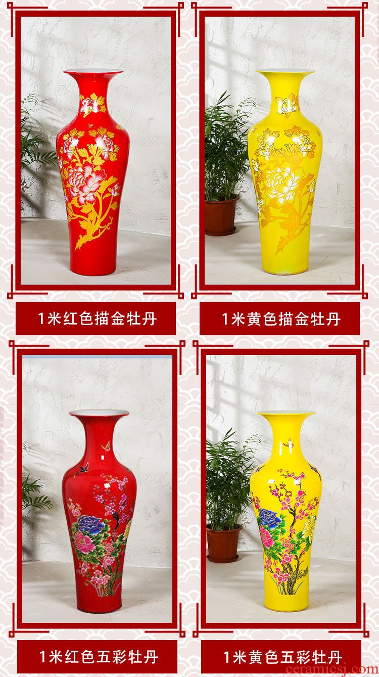 Blue and white porcelain jingdezhen ceramic vase sitting room place large antique Chinese style household decorative vase TV ark - 585896298419