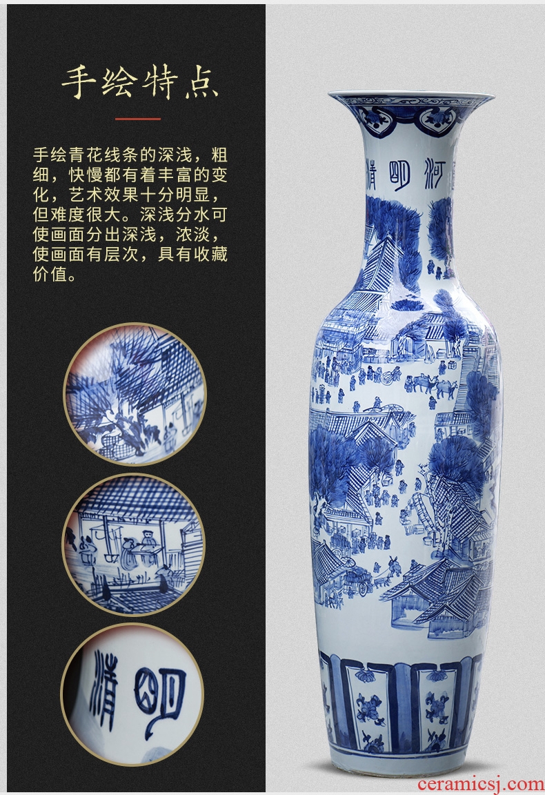 Jingdezhen guanyao open big archaize ceramic vase piece of porcelain home furnishing articles sitting room adornment flowers, TV ark - 598913548713
