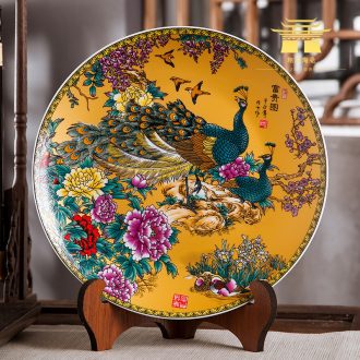 Jingdezhen chinaware plate hang dish TV ark, household act the role ofing is tasted, the sitting room porch wall adornment handicraft furnishing articles