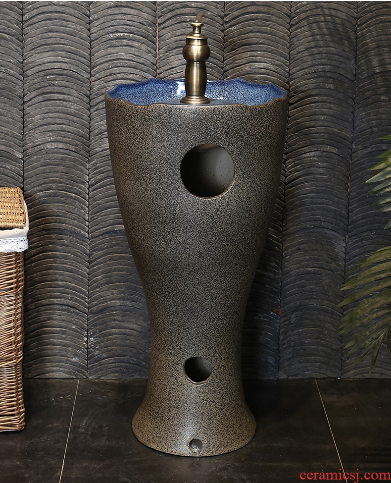 Koh larn restoring ancient ways, neat sculpture ceramic pillar lavabo one basin archaize floor type lavatory basin of the post