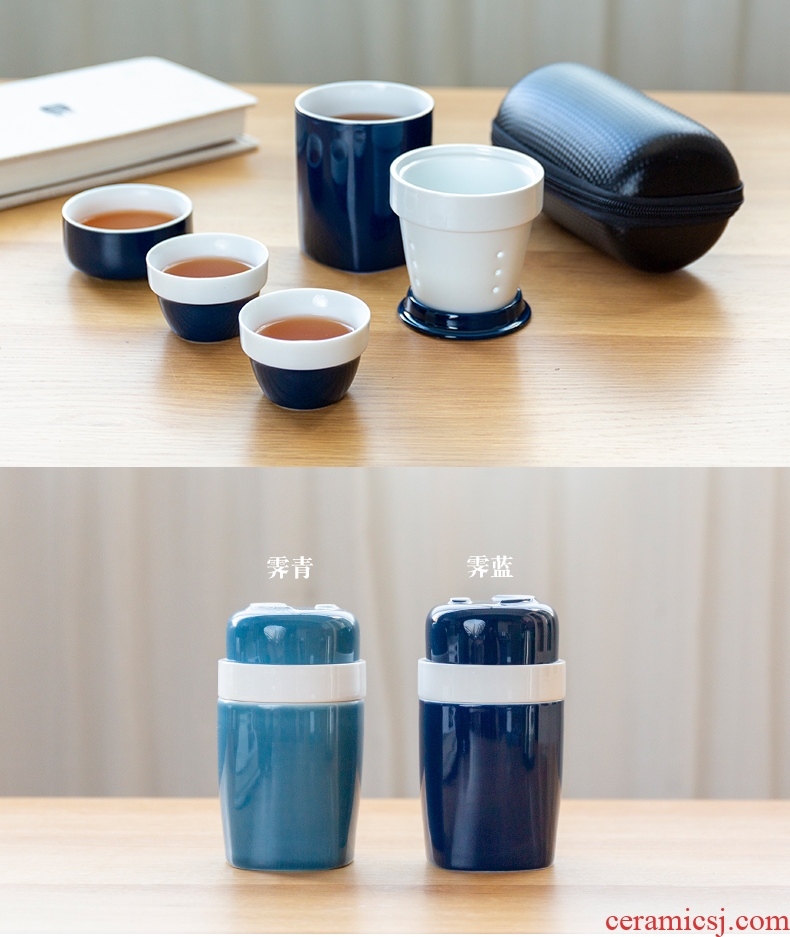 Ceramic crack kung fu tea set mercifully individual cup three portable is suing the receive a carry - on bag
